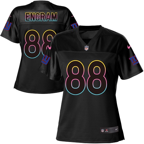 Nike Giants #88 Evan Engram Black Women's NFL Fashion Game Jersey